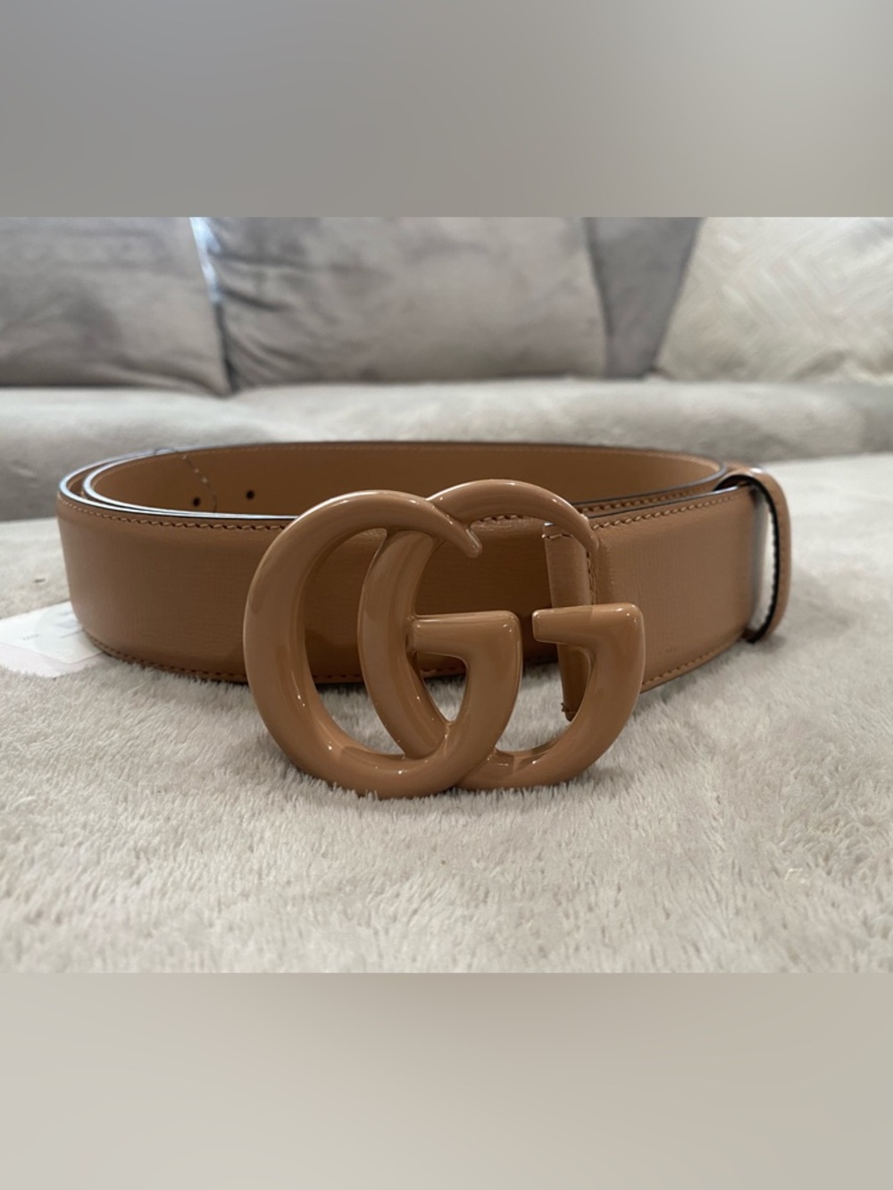 Gucci- Tan Leather GG Buckle Belt (DISCONTINUED COLOR)